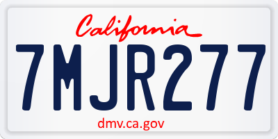 CA license plate 7MJR277