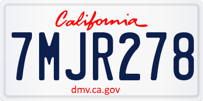 CA license plate 7MJR278