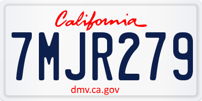 CA license plate 7MJR279