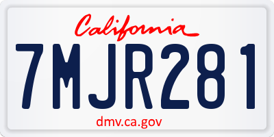 CA license plate 7MJR281