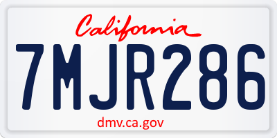 CA license plate 7MJR286