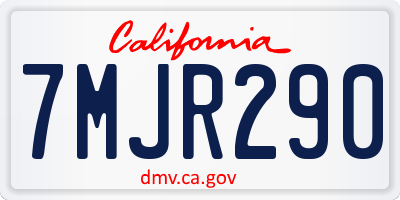 CA license plate 7MJR290