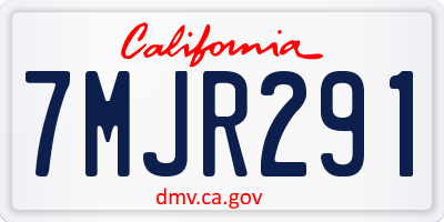 CA license plate 7MJR291