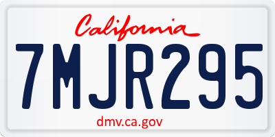 CA license plate 7MJR295