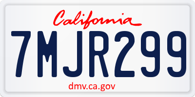 CA license plate 7MJR299