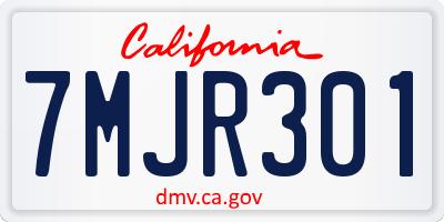 CA license plate 7MJR301