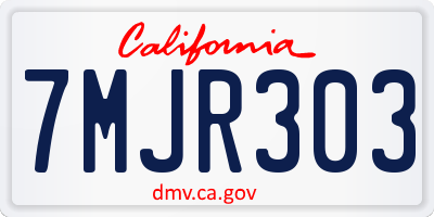 CA license plate 7MJR303