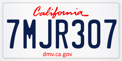 CA license plate 7MJR307