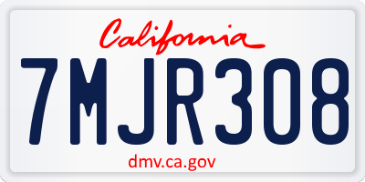 CA license plate 7MJR308