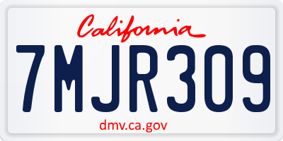 CA license plate 7MJR309