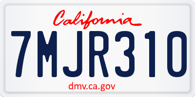 CA license plate 7MJR310