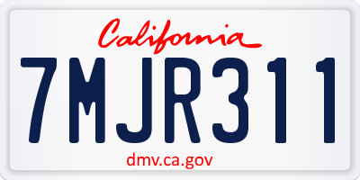 CA license plate 7MJR311