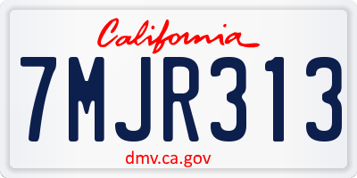 CA license plate 7MJR313