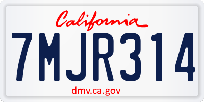 CA license plate 7MJR314