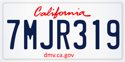 CA license plate 7MJR319