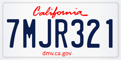 CA license plate 7MJR321