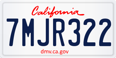 CA license plate 7MJR322