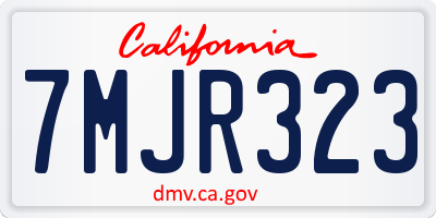 CA license plate 7MJR323