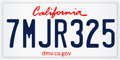 CA license plate 7MJR325