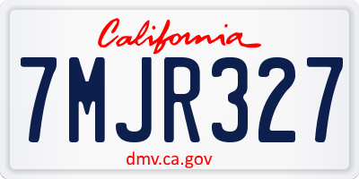 CA license plate 7MJR327