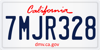 CA license plate 7MJR328