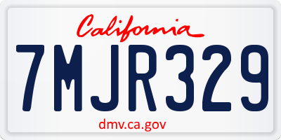 CA license plate 7MJR329
