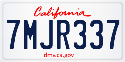 CA license plate 7MJR337