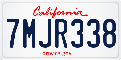 CA license plate 7MJR338