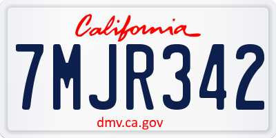 CA license plate 7MJR342