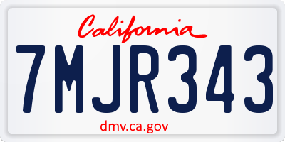 CA license plate 7MJR343