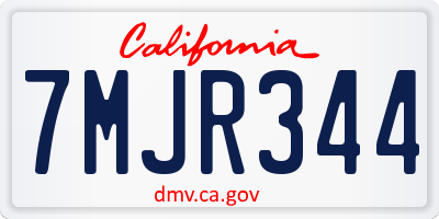 CA license plate 7MJR344