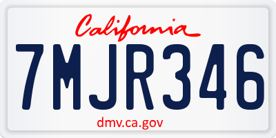 CA license plate 7MJR346