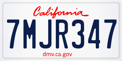 CA license plate 7MJR347