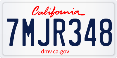 CA license plate 7MJR348