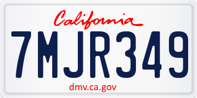 CA license plate 7MJR349