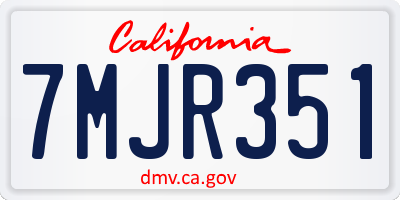 CA license plate 7MJR351