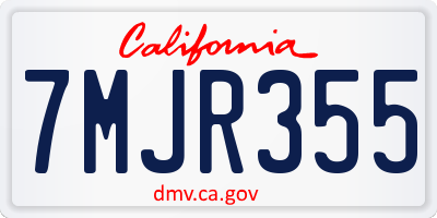 CA license plate 7MJR355