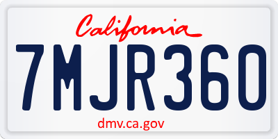 CA license plate 7MJR360