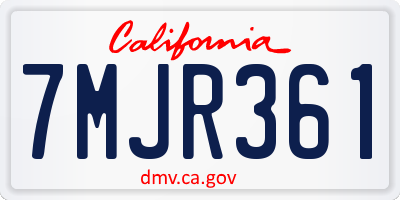 CA license plate 7MJR361
