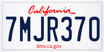 CA license plate 7MJR370