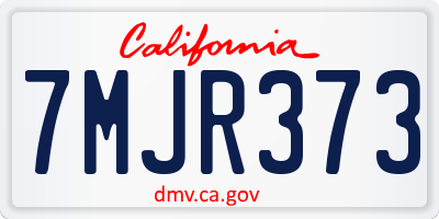 CA license plate 7MJR373