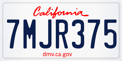 CA license plate 7MJR375