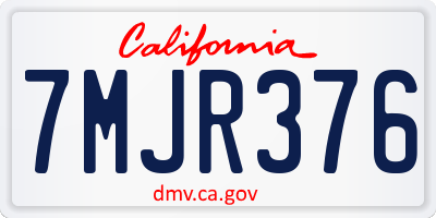 CA license plate 7MJR376