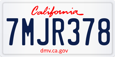 CA license plate 7MJR378