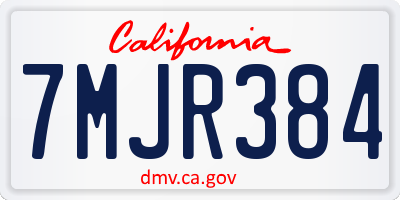 CA license plate 7MJR384