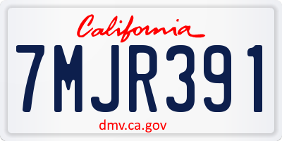 CA license plate 7MJR391