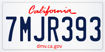 CA license plate 7MJR393