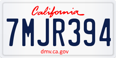 CA license plate 7MJR394