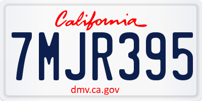 CA license plate 7MJR395