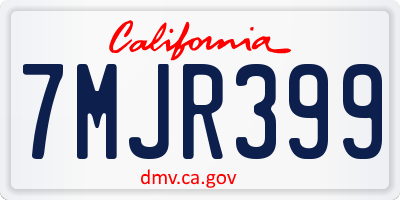 CA license plate 7MJR399